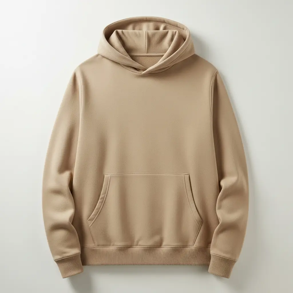 Bej Kapüşonlu Sweatshirt